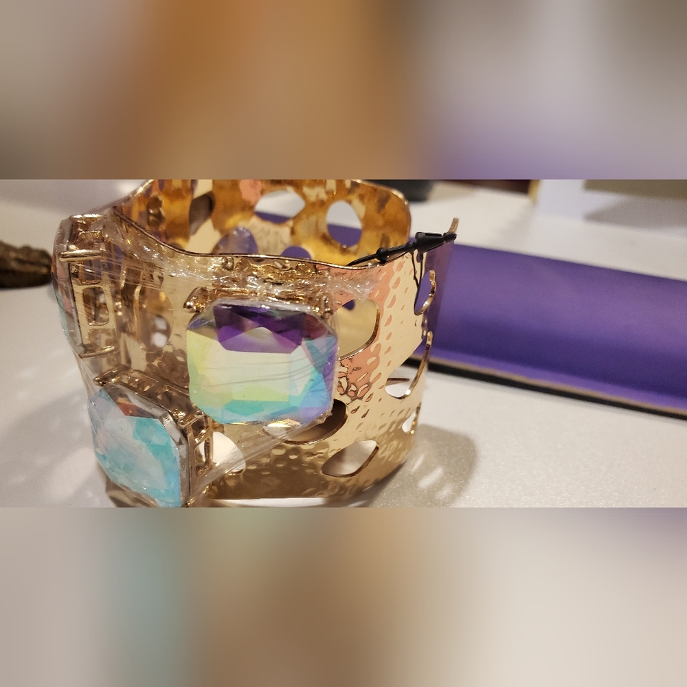 Gold and Purple Women's Bracelet